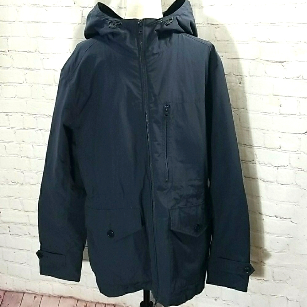J. Crew Navy Blue Hooded Raincoat NWOT